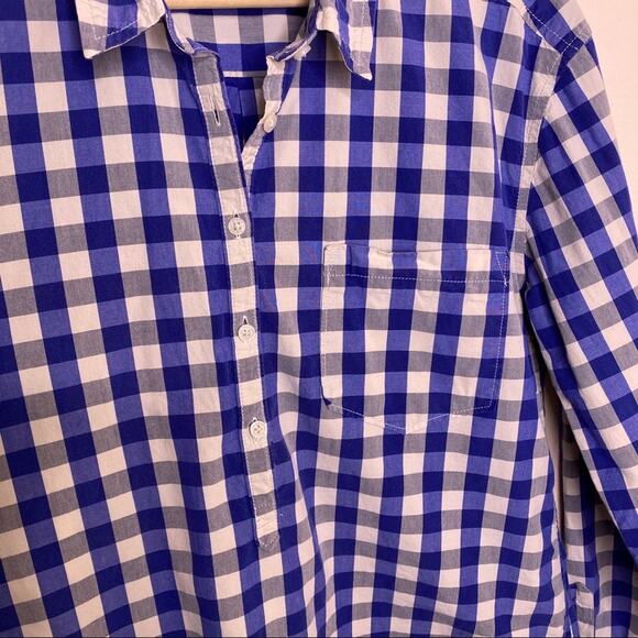 Lucky Brand Blue White Plaid Pull Over Tunic Small - Picture 5 of 12